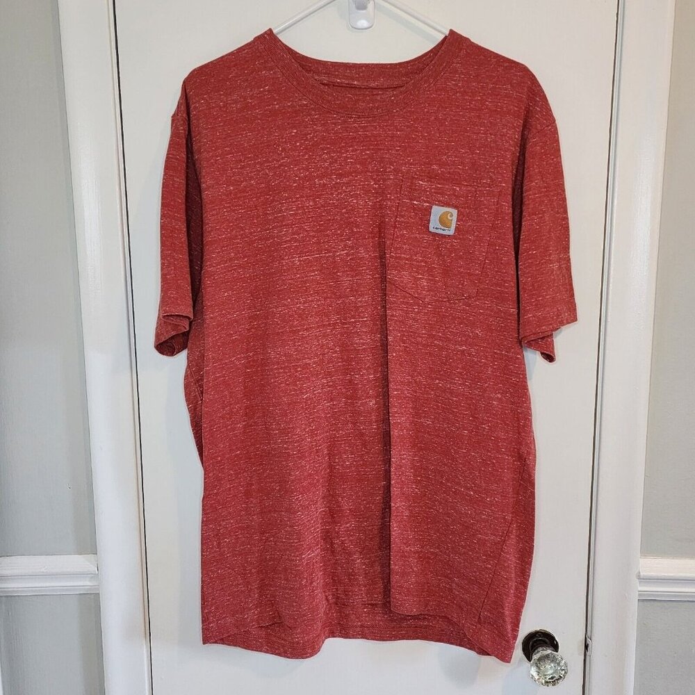 Carhartt Shirt Men's Medium Red Original Fit Heathered Short Sleeve Pocket Tee